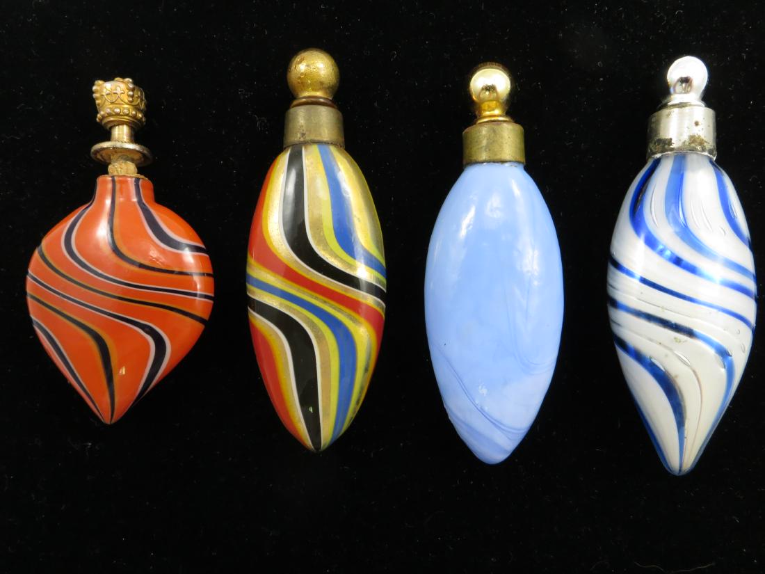 (4) ART GLASS SCENT BOTTLES (1 of 8)