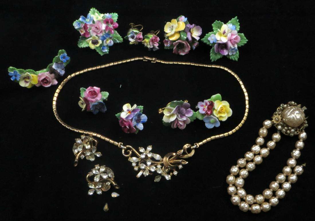 VINTAGE COSTUME: PORCELAIN, TRIFARI, ETC. - DAMAGE (1 of 12)