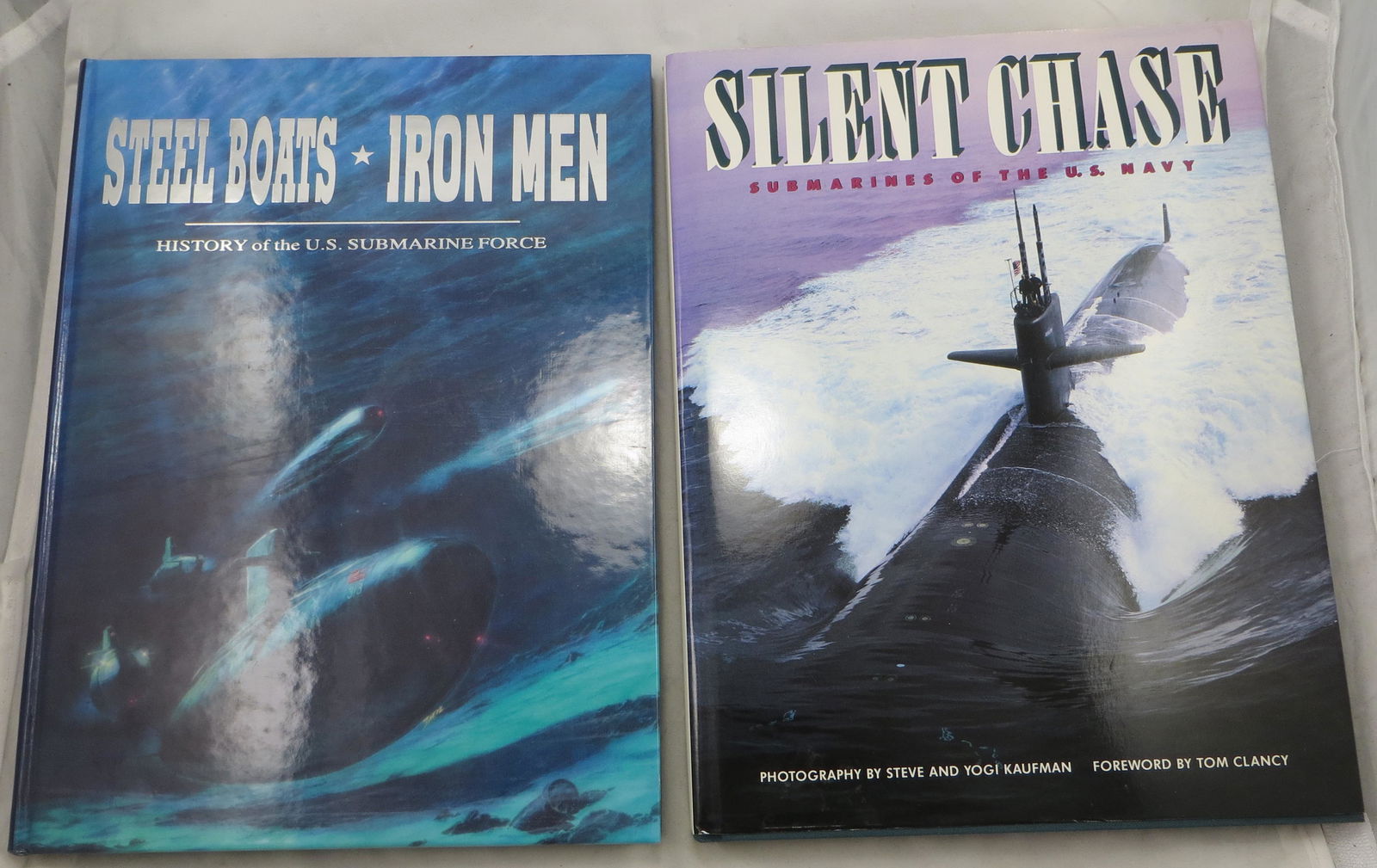 (2) WORLD WAR II BOOKS - SUBMARINE THEMES: (1) Rinskopf, M. H. (RADM); co-author Morris, Ph D, Richard Knowles; "Steel Boats, Iron Men"; Turner Publishers; 1995, revised second printing; hard cover with pictorial cover; [208 pgs]; signed on "N