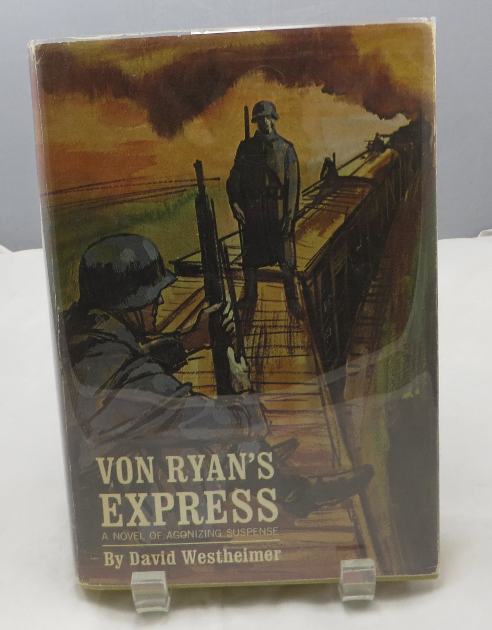 WW2 SUSPENSE NOVEL - WESTHEIMER VON RYAN'S EXPRESS,: Westheimer, David; "Von Ryan's Express"; Garden City, NY; Doubleday & Company; 1964, first edition; retains dust jacket; [327 pgs]; retains copy of hand signed note written to author, asking for an au
