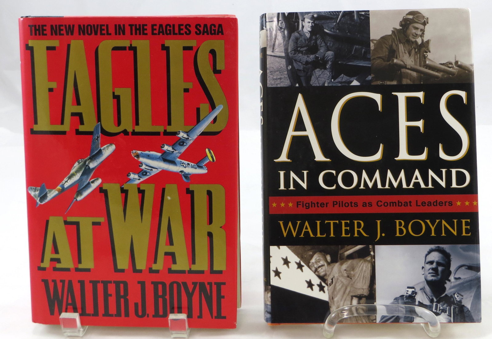 (2) AIR FORCE / AVIATION BOOKS - BOYNE, SIGNED: (1) Boyne, Walter, J.; "Eagles at War"; Crown Publishing, New York; 1991, first edition; retains dustjacket; [393 pgs]; author signed on half-title page: "To Martha, Sarah Anne and John Elliott - My b