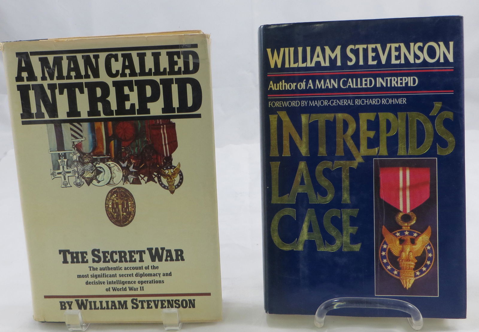 (2) WORLD WAR II BOOKS - by WILLIAM STEVENSON: (!) "Intrepid's Last Case", William Stevenson, 1983 1st ed.; (1) "A Man Called Intrepid", Willaim Stevenson, 1976, 1st ed.; Both with dust jackets VG - EX