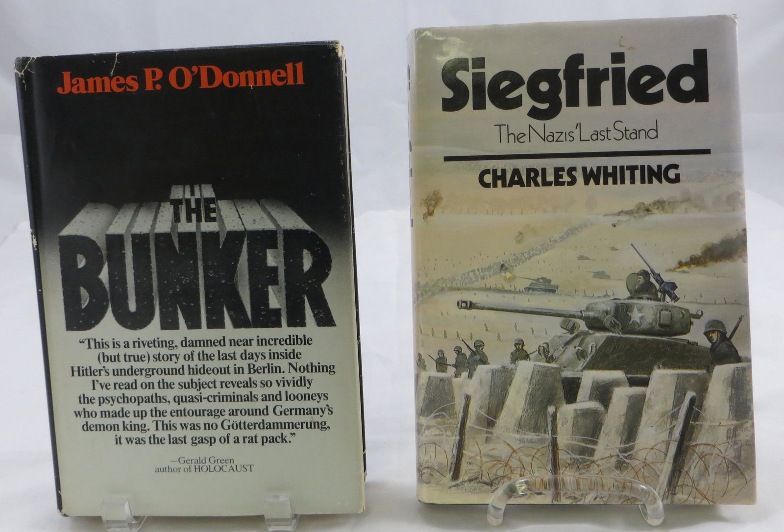 (2) WW II BOOKS - HITLER and NAZIS' LAST STAND: (1) " Siegfried, The Nazis' Last Stand", Charles Whiting, 1983; (1) " The Bunker", James P O'Donnell , 1978; both with dust jackets G - VG