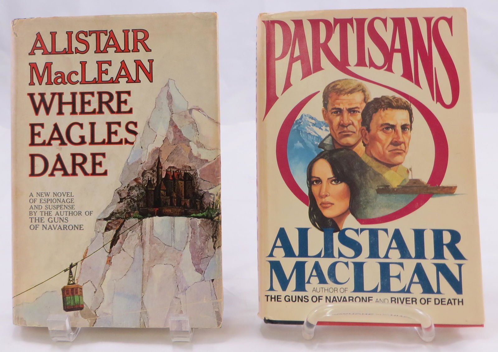 (2) WORLD WAR II BOOKS by ALISTAIR MACLEAN: (1) " Partisans", Alistair MacLean, 1983 ,1st Ed.; (1) " Where Eagles Dare", Alistair MacLean, 1967, 1st Ed.; Both with dust jackets G -VG