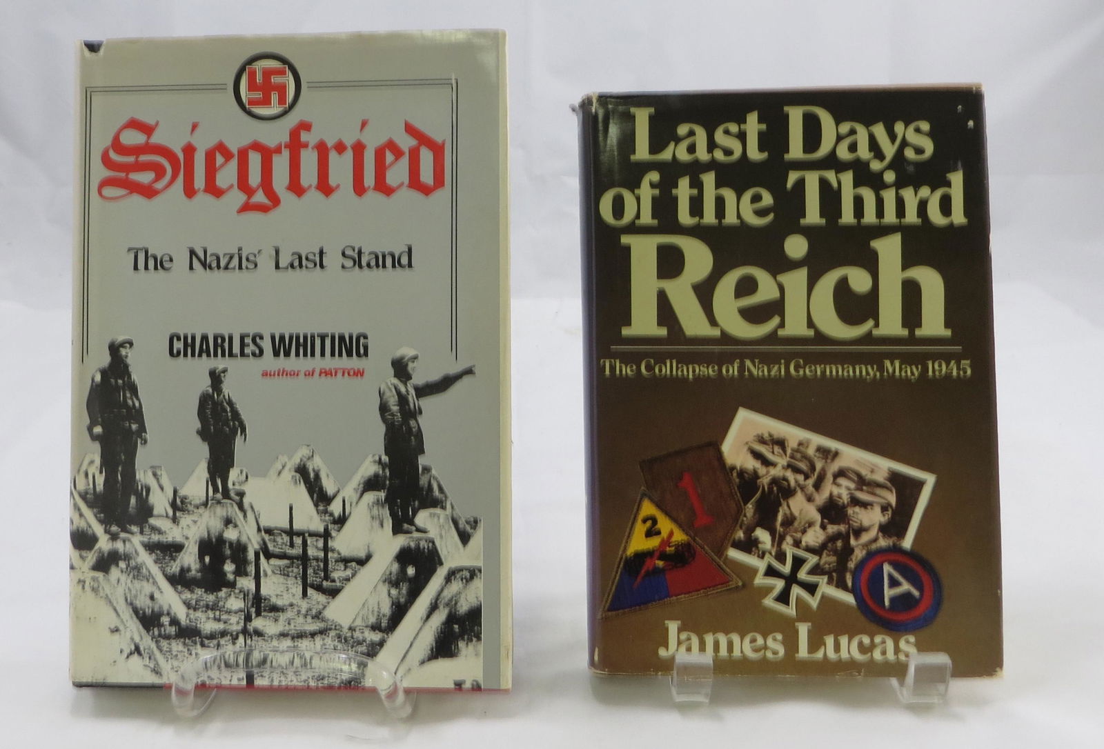 (2) WORLD WAR II BOOKS - COLLAPSE OF NAZI GERMANY: (1) "Last Days of The Third Reich", James Lucas, 1986; (1) "Siegfried - The Nazis' Last Stand", Charles Whiting, 1982 ; Both with dust jackets, G