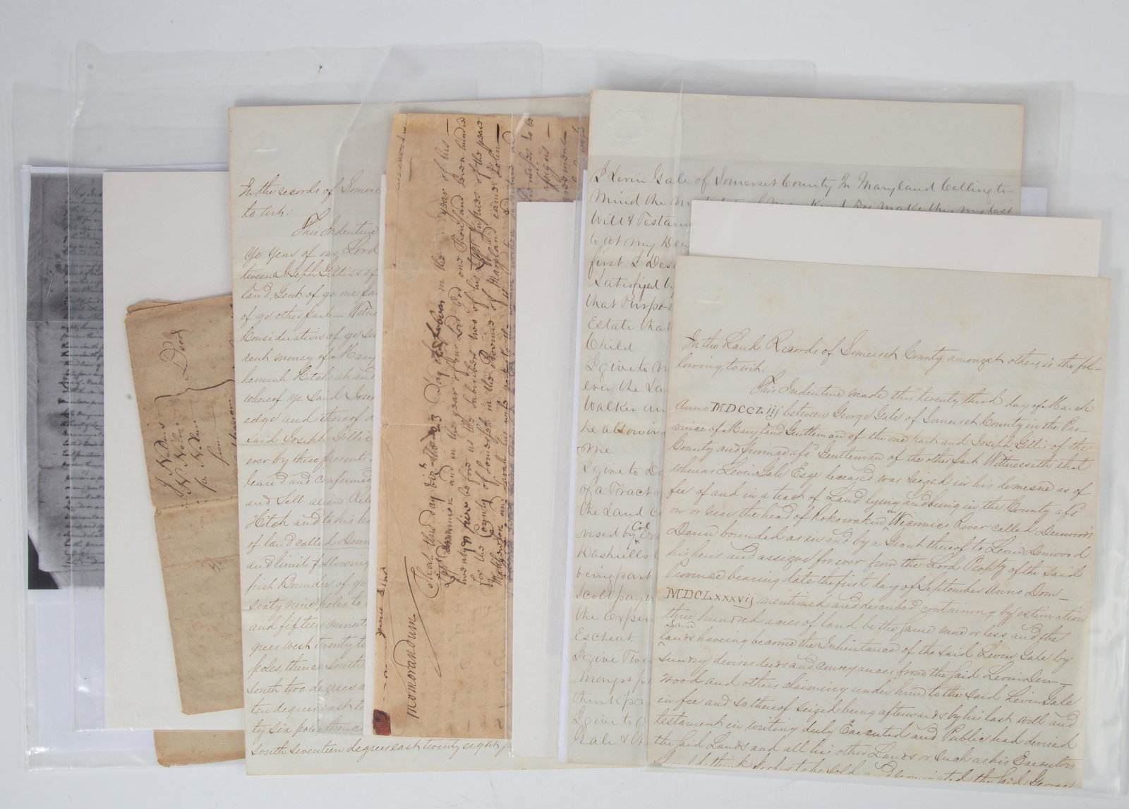 EARLY MARYLAND REAL ESTATE DOCUMENTS - SOMERSET CO. (1 of 13)