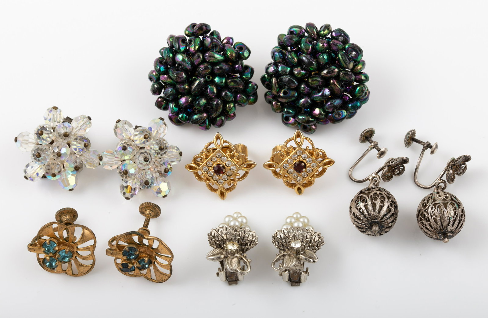 (6) PAIR VINTAGE CLIP & SCREWBACK EARRINGS (1 of 10)