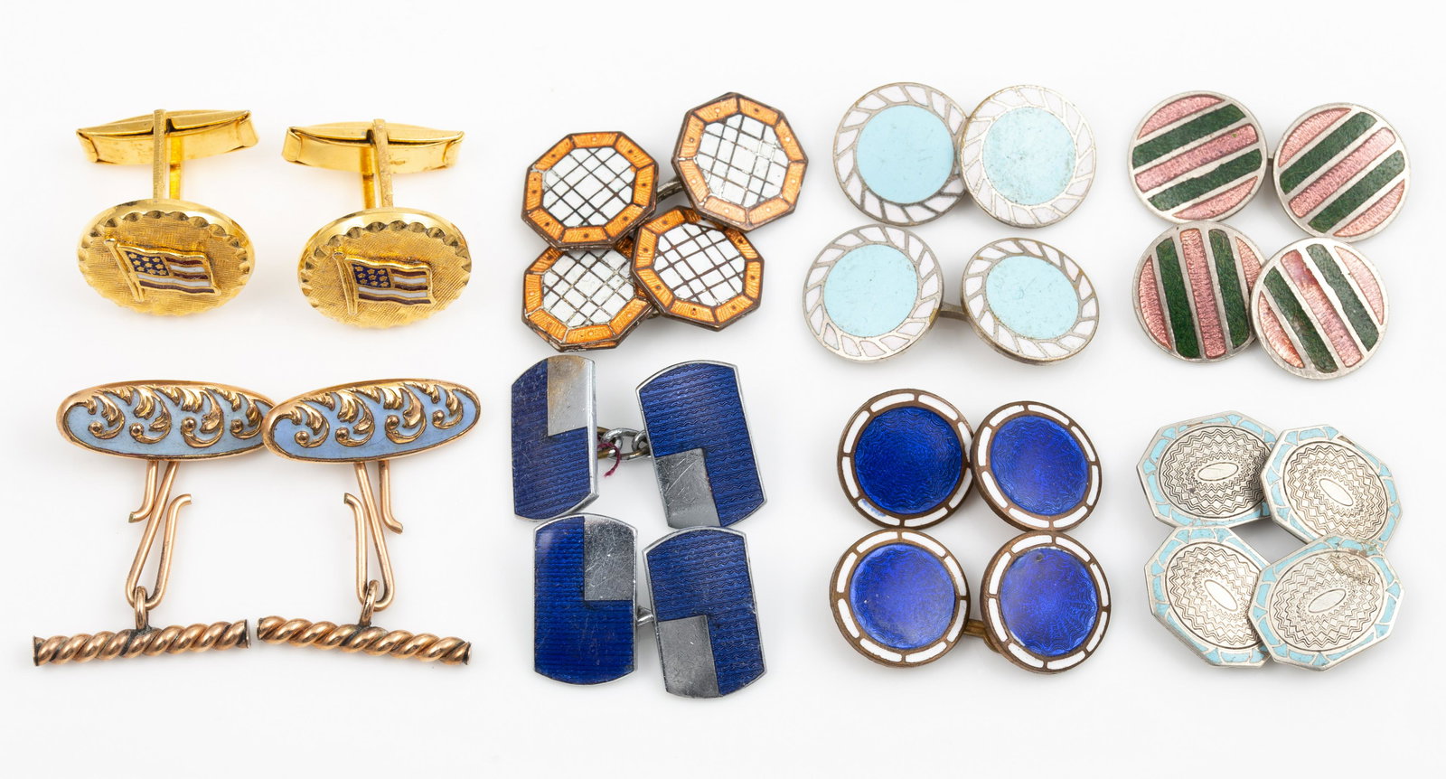 (8) PAIRS ENAMELED CUFFLINKS (1 of 5)