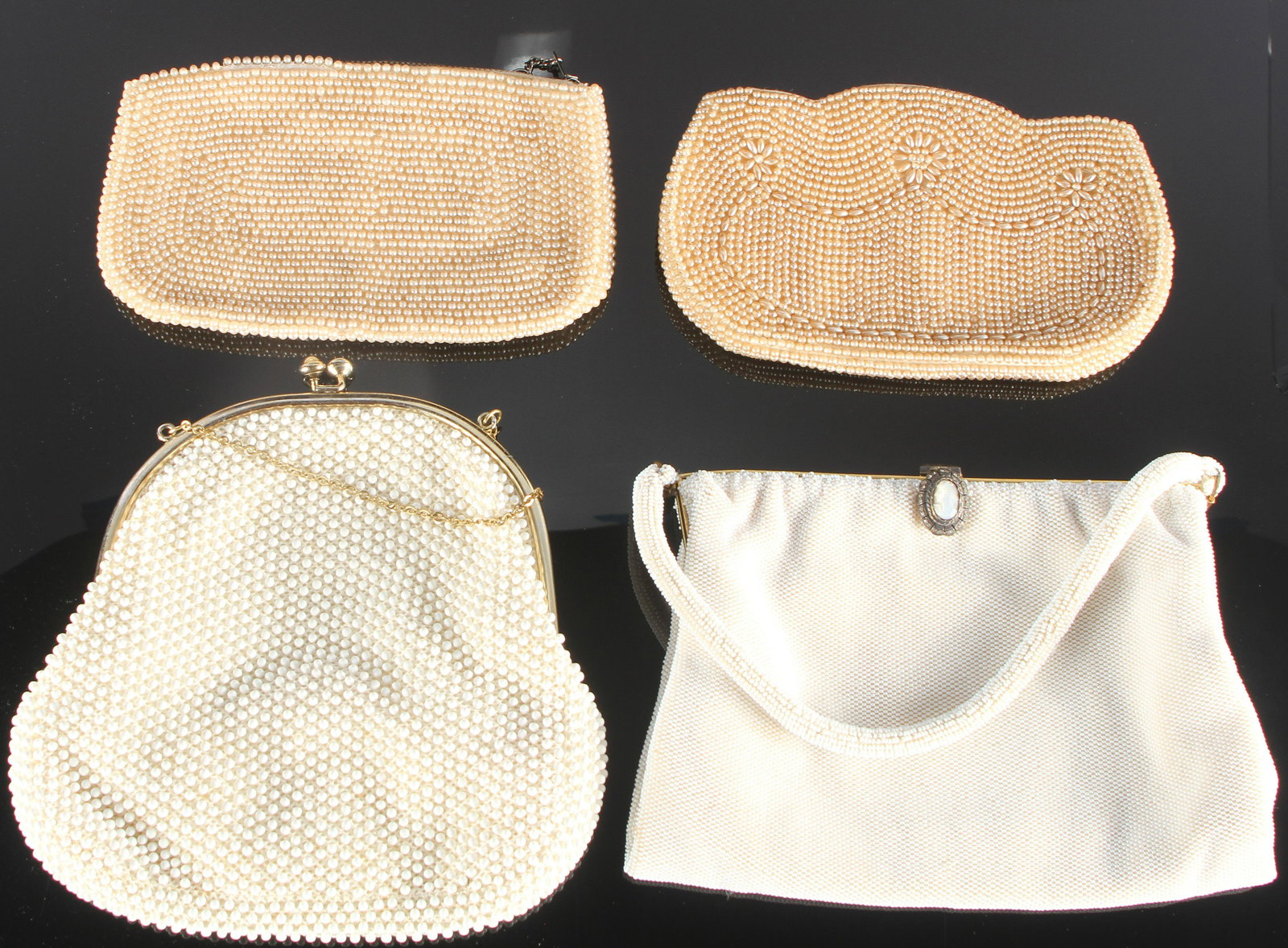 (4) WHITE VINTAGE BEADED PURSES (1 of 7)