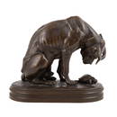 A. JACQUEMART BRONZE HOUND AND TORTOISE