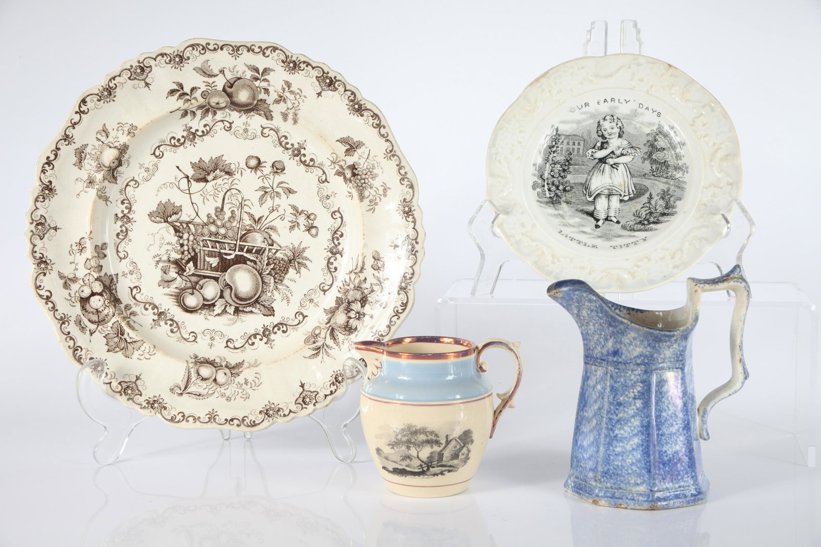 (4) PCS ANTIQUE CERAMICS/ TRANSFERWARE (1 of 14)