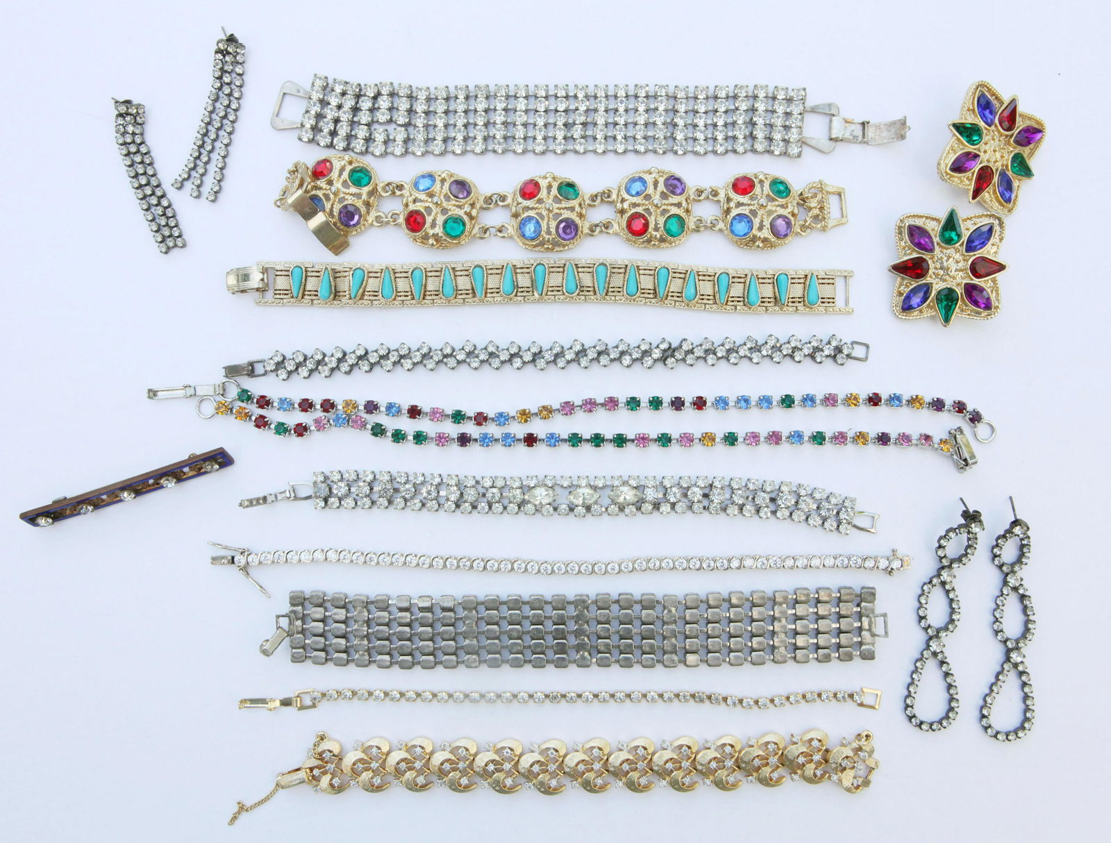 (15) PCS. VINTAGE RHINESTONE JEWELRY (1 of 7)