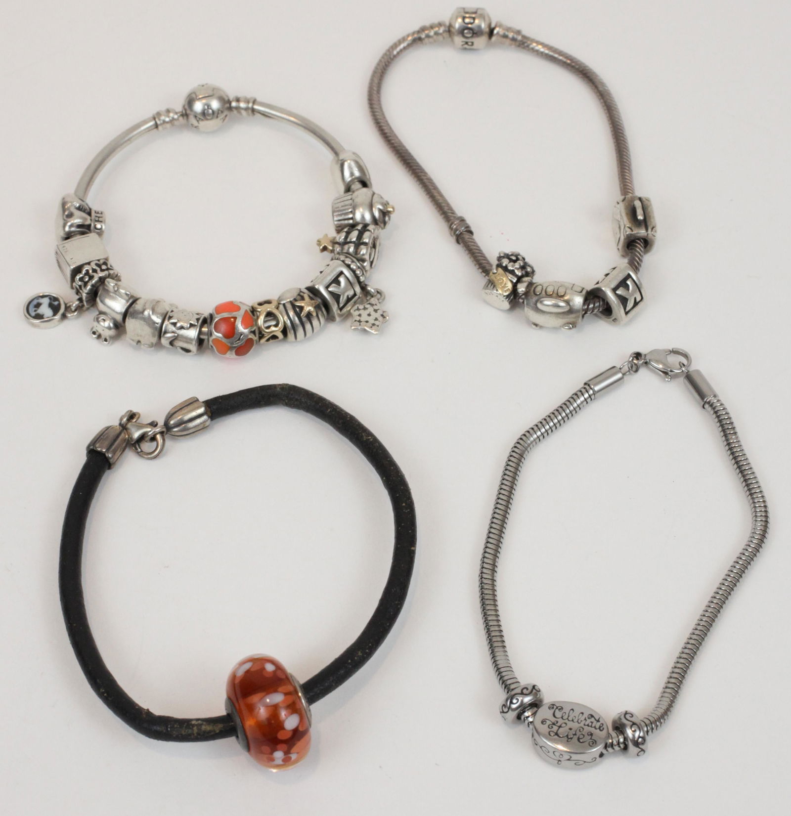 (4) PANDORA & PANDORA TYPE BRACELETS, CHARMS (1 of 7)