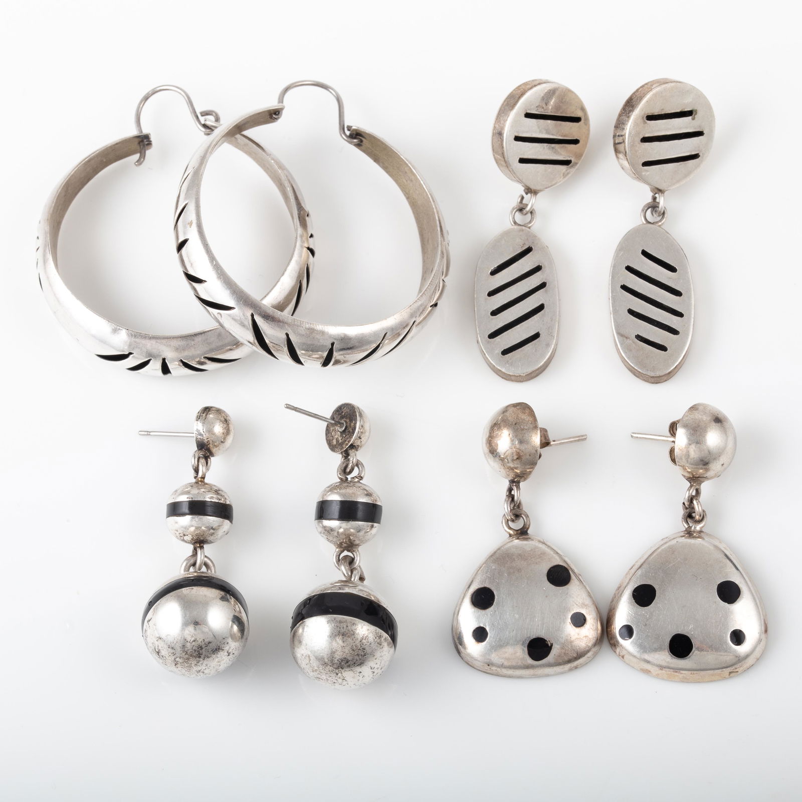(4) PRS. STERLING PIERCED EARRINGS (1 of 8)