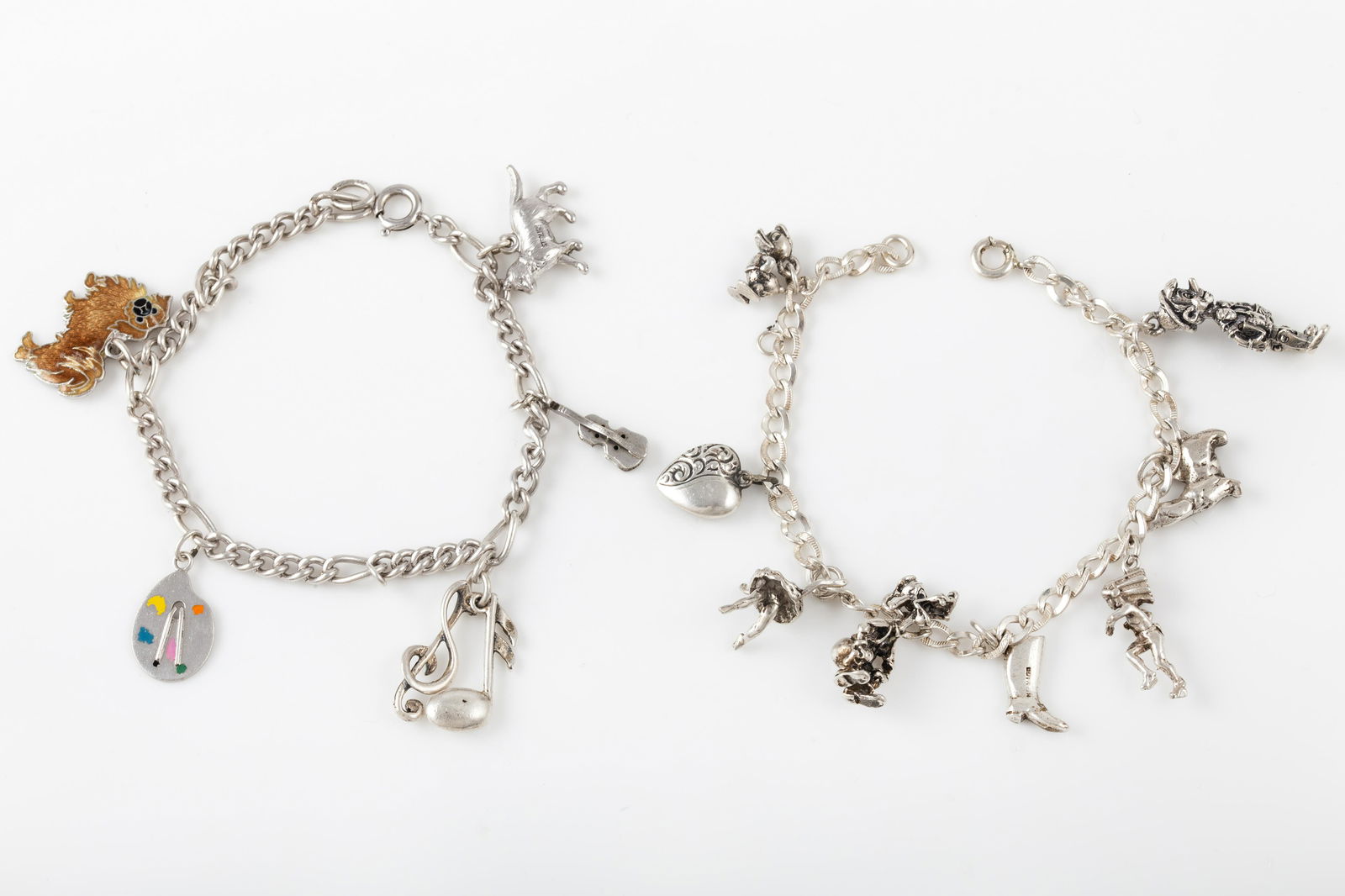 (2) STERLING CHARM BRACELETS (1 of 8)