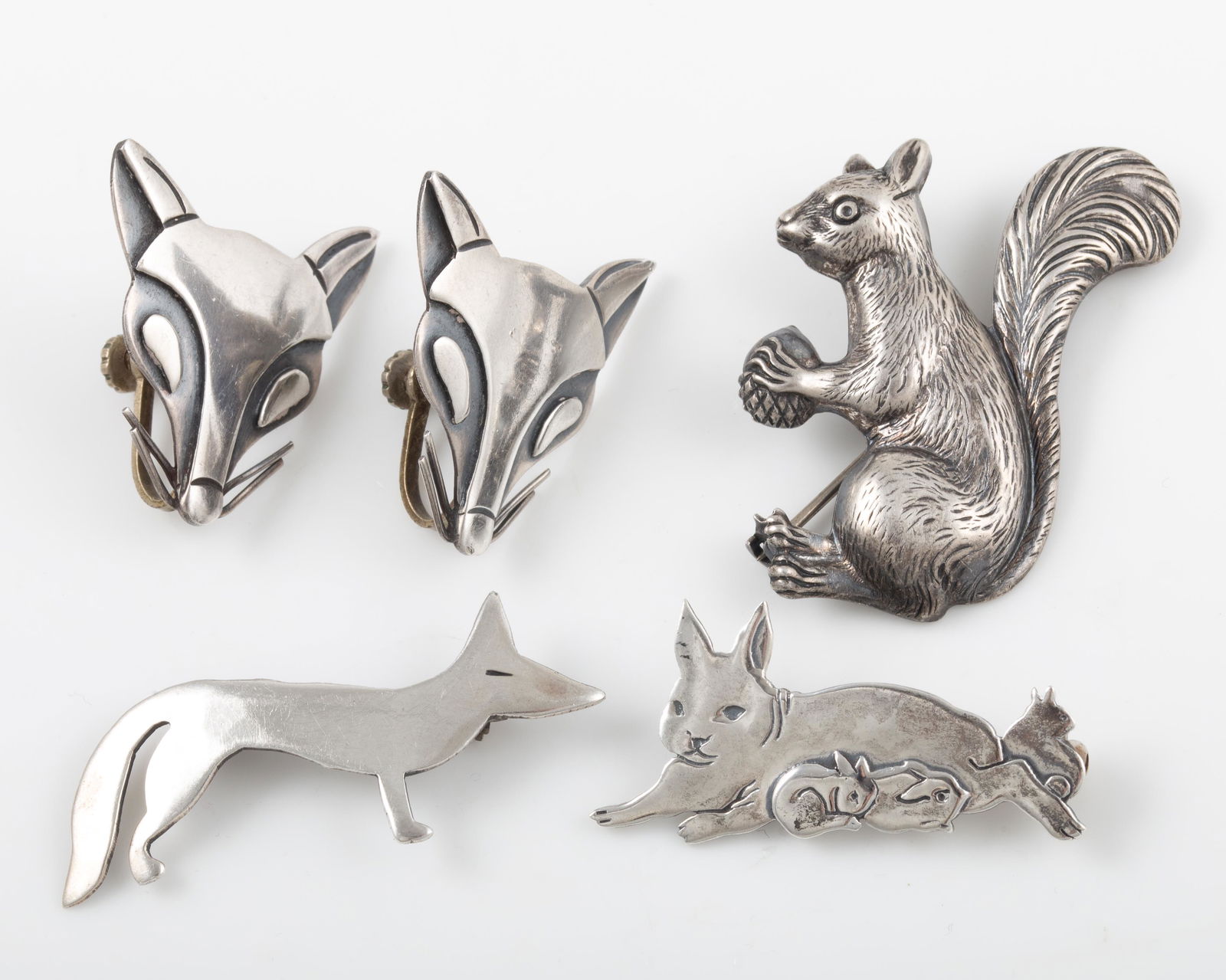 (4) STERLING ANIMAL BROOCHES & EARRINGS (1 of 7)