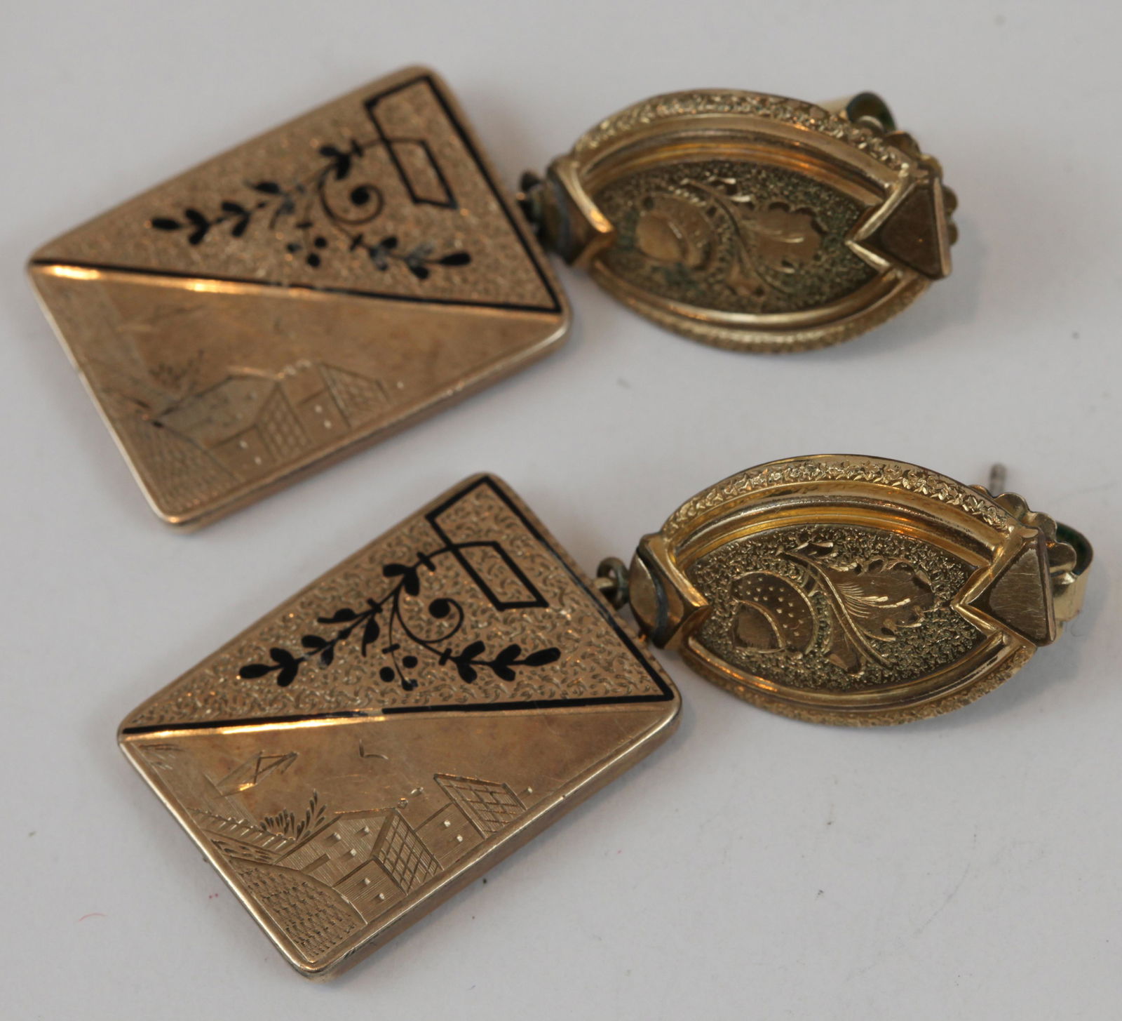 PAIR OF VICTORIAN TAILLE D'EPARGNE EARRINGS (1 of 6)