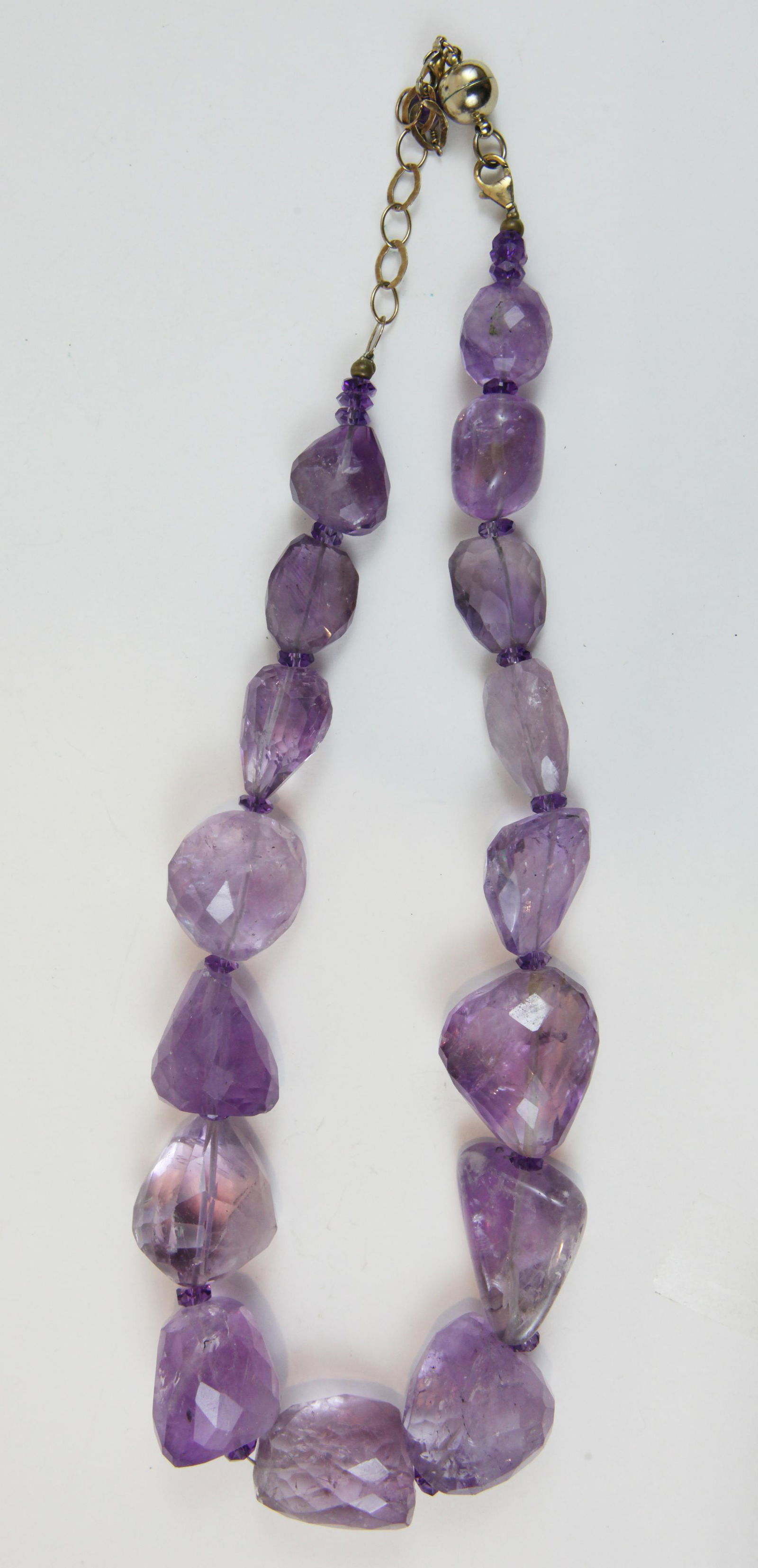 LARGE FACETED AMETHYST BEAD NECKLACE (1 of 9)