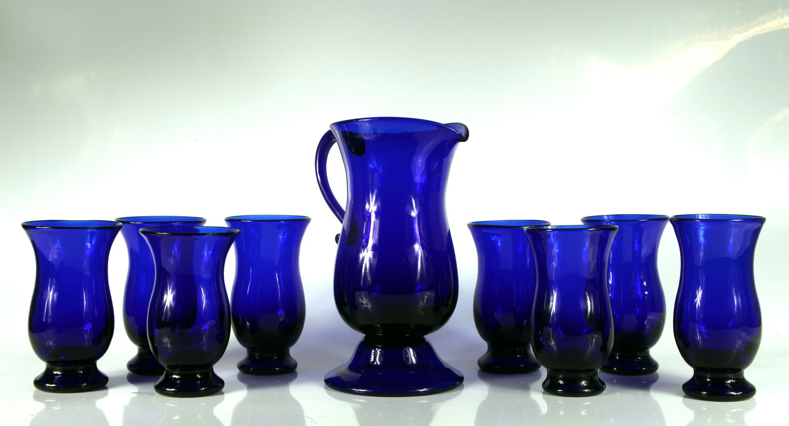 (9) PCS. COBALT WATER SET - J. W. SHELTON (1 of 14)