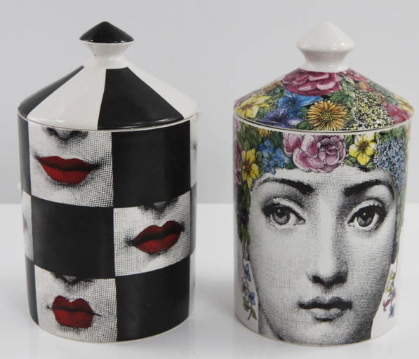 (2) Fornasetti Candle Jars