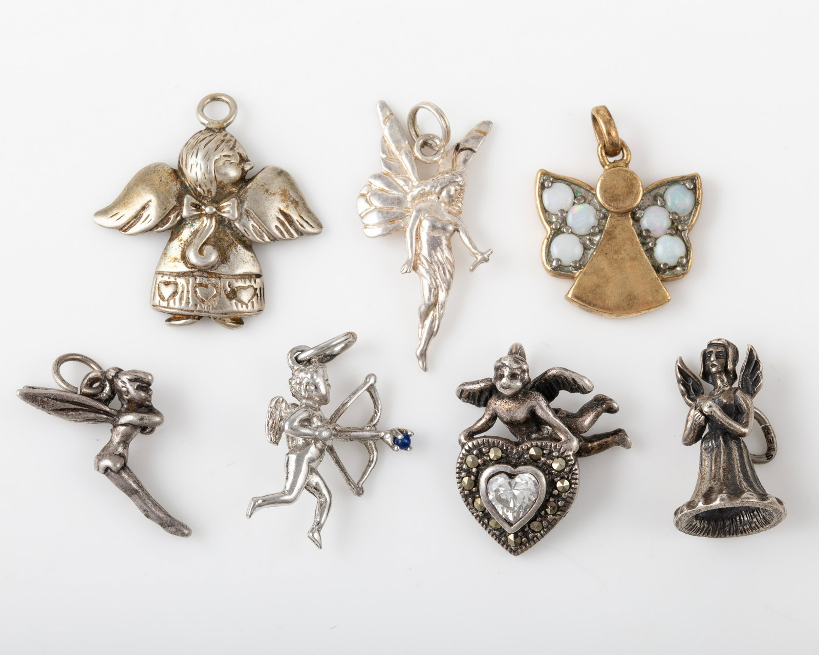 (7) STERLING CHARMS: FAIRIES, ANGELS, CUPIDS (1 of 5)