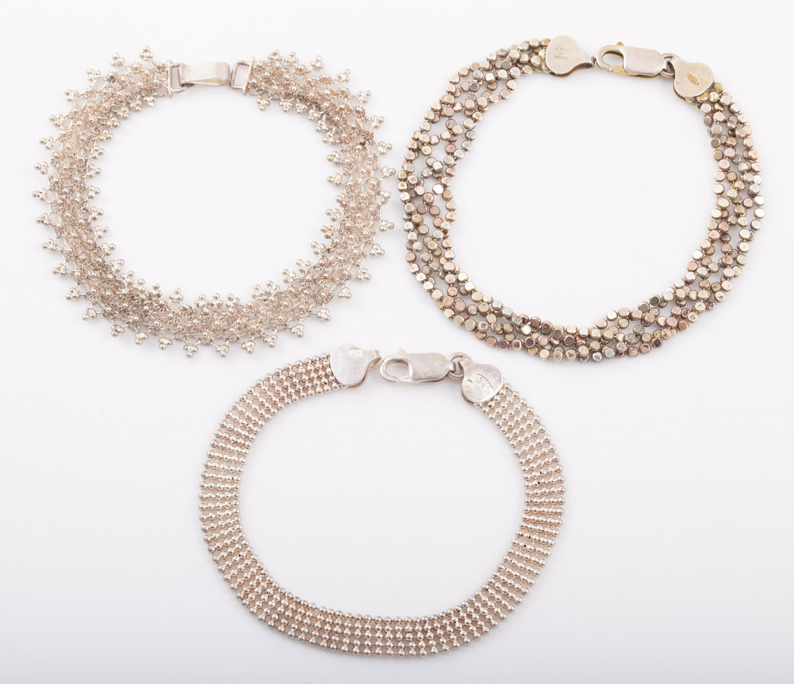 (3) STERLING MESH BRACELETS (1 of 7)