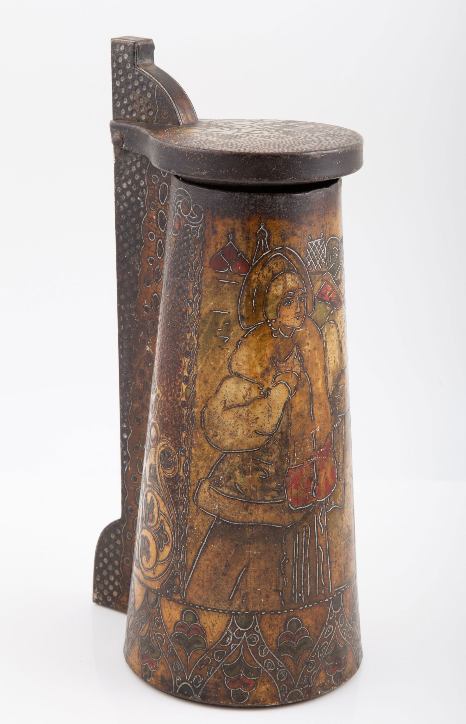 ANTIQUE ENGLISH FIGURAL BISCUIT TIN (1 of 5)