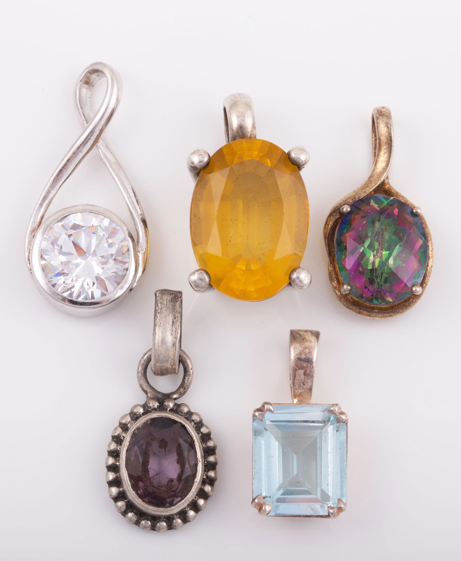 (5) STERLING GEM STONE DROPS (1 of 5)