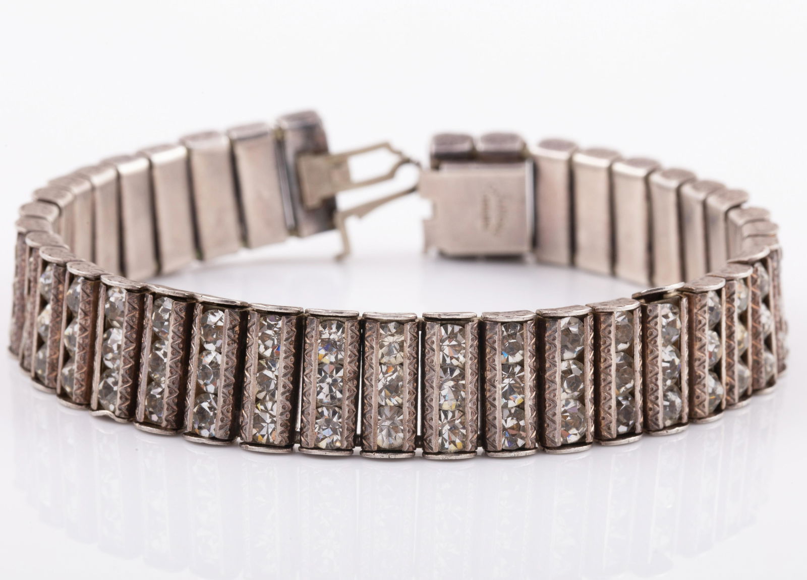 "CATAMORE" STERLING RHINESTONE BRACELET (1 of 3)