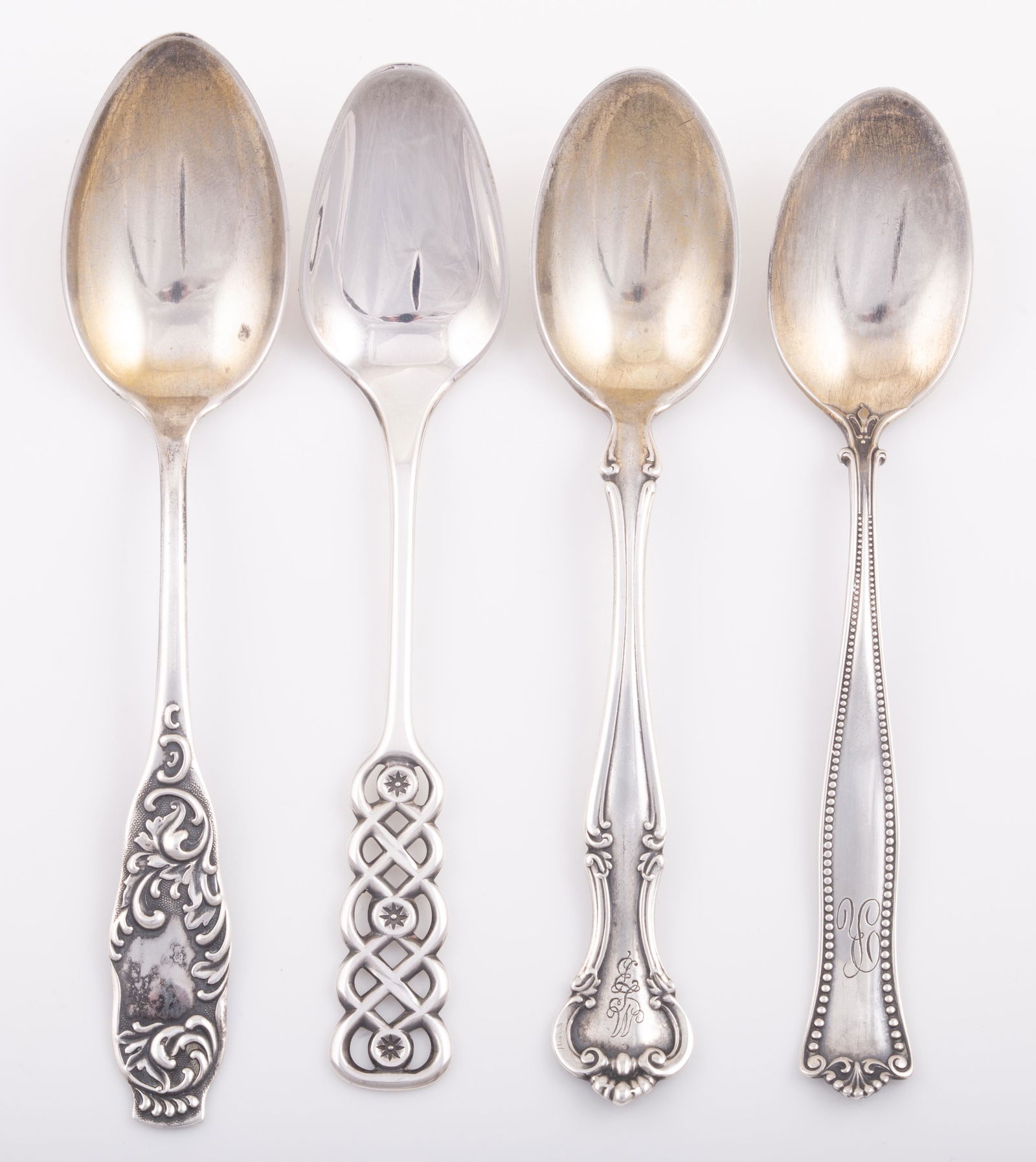 (4) SILVER DEMITASSE SPOONS: DAVID ANDERSEN, ETC. (1 of 4)