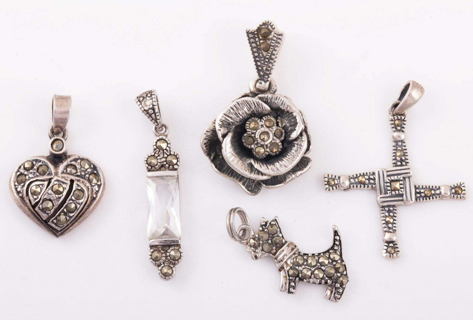 STERLING MARCASITE PENDANTS / CHARMS (1 of 6)