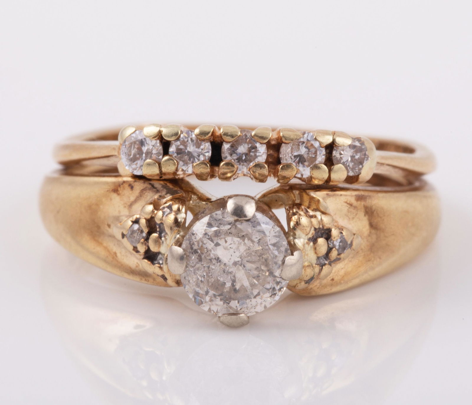 10K YELLOW GOLD & DIAMOND BRIDAL SET (1 of 7)