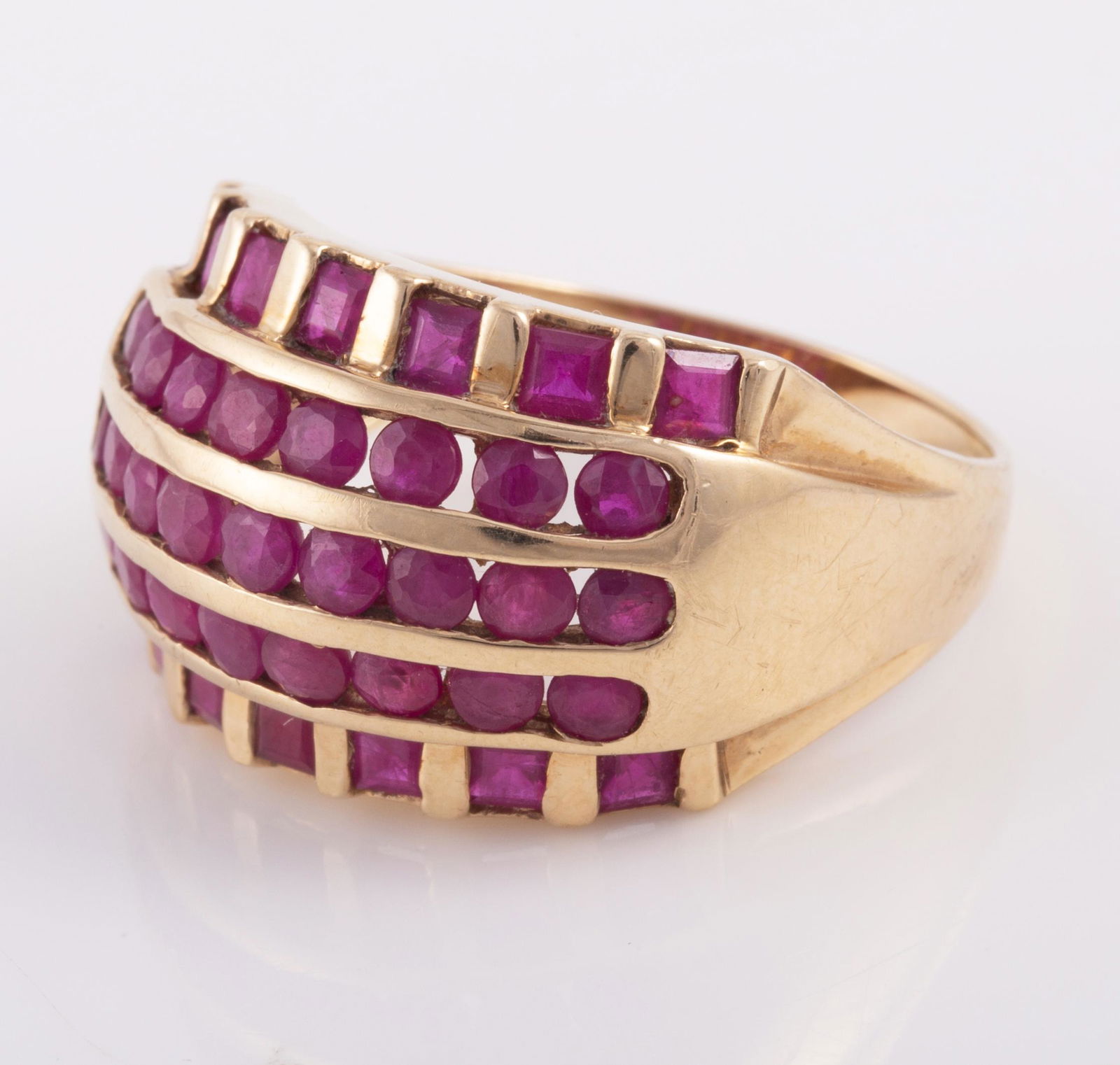 10K YELLOW GOLD + RED TOPAZ DINNER RING (1 of 5)