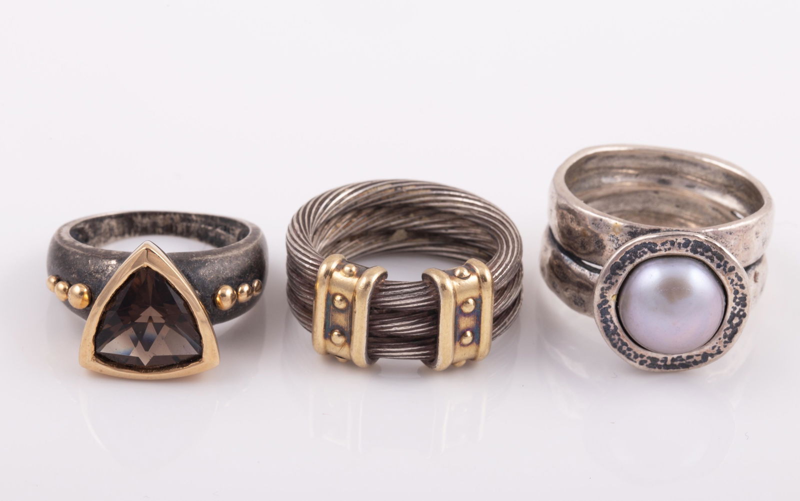 (3) STERLING RINGS with GOLD ACCENTS (1 of 7)