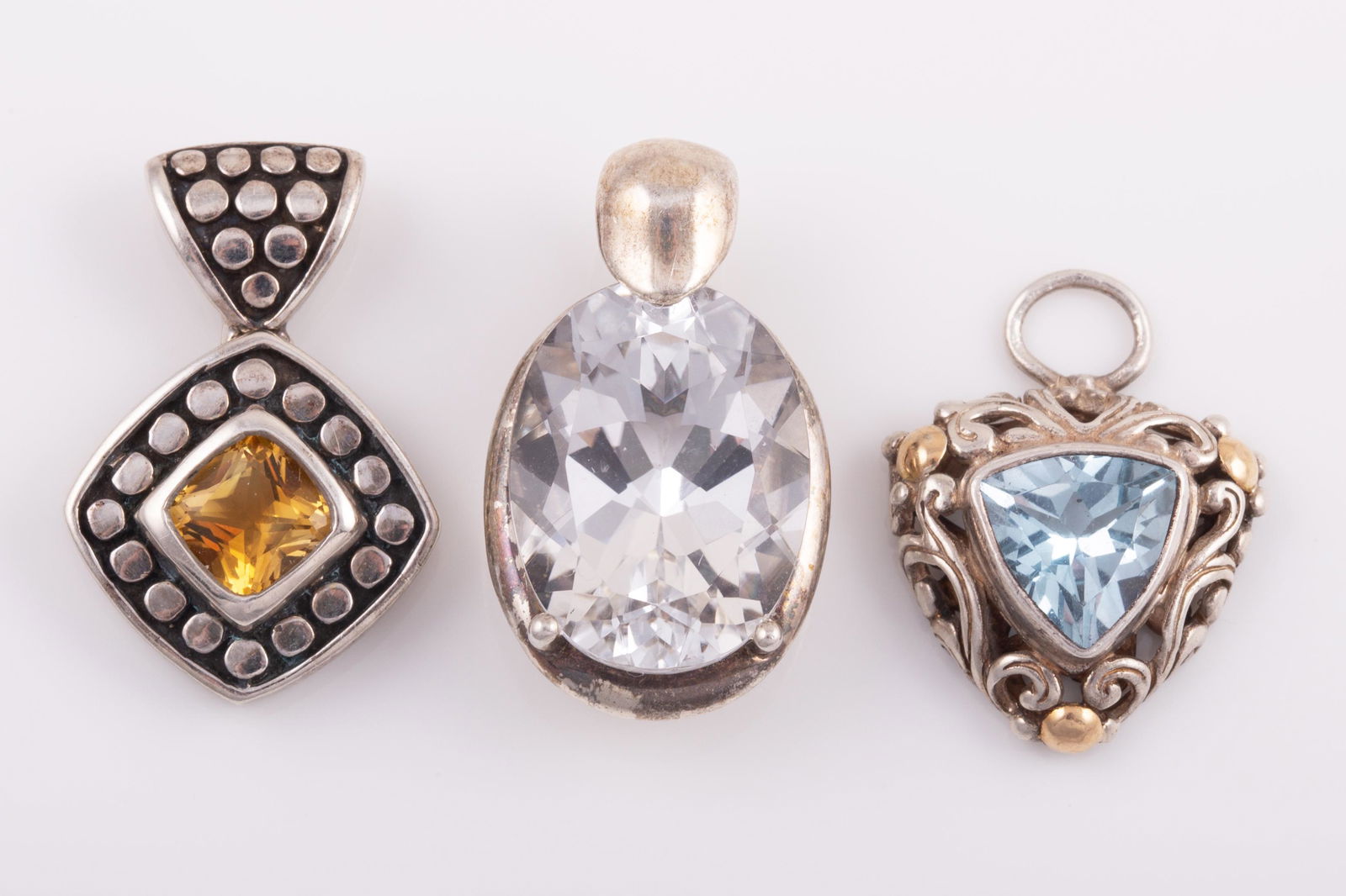(3) STERLING & GEMSTONE PENDANTS (1 of 6)