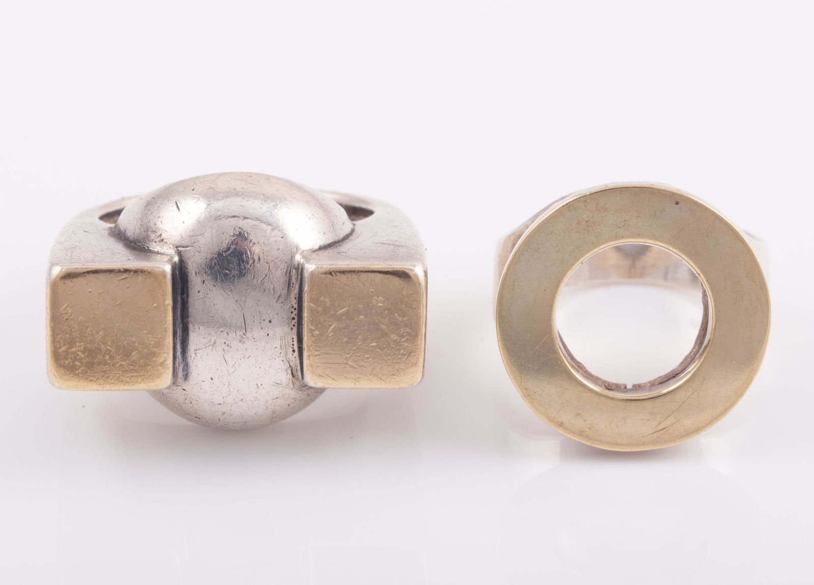(2) STERLING RINGS with 14K DETAIL (1 of 6)