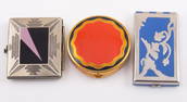 (3) ART DECO ENAMEL COMPACTS - PIERRE, VIVAUDOU