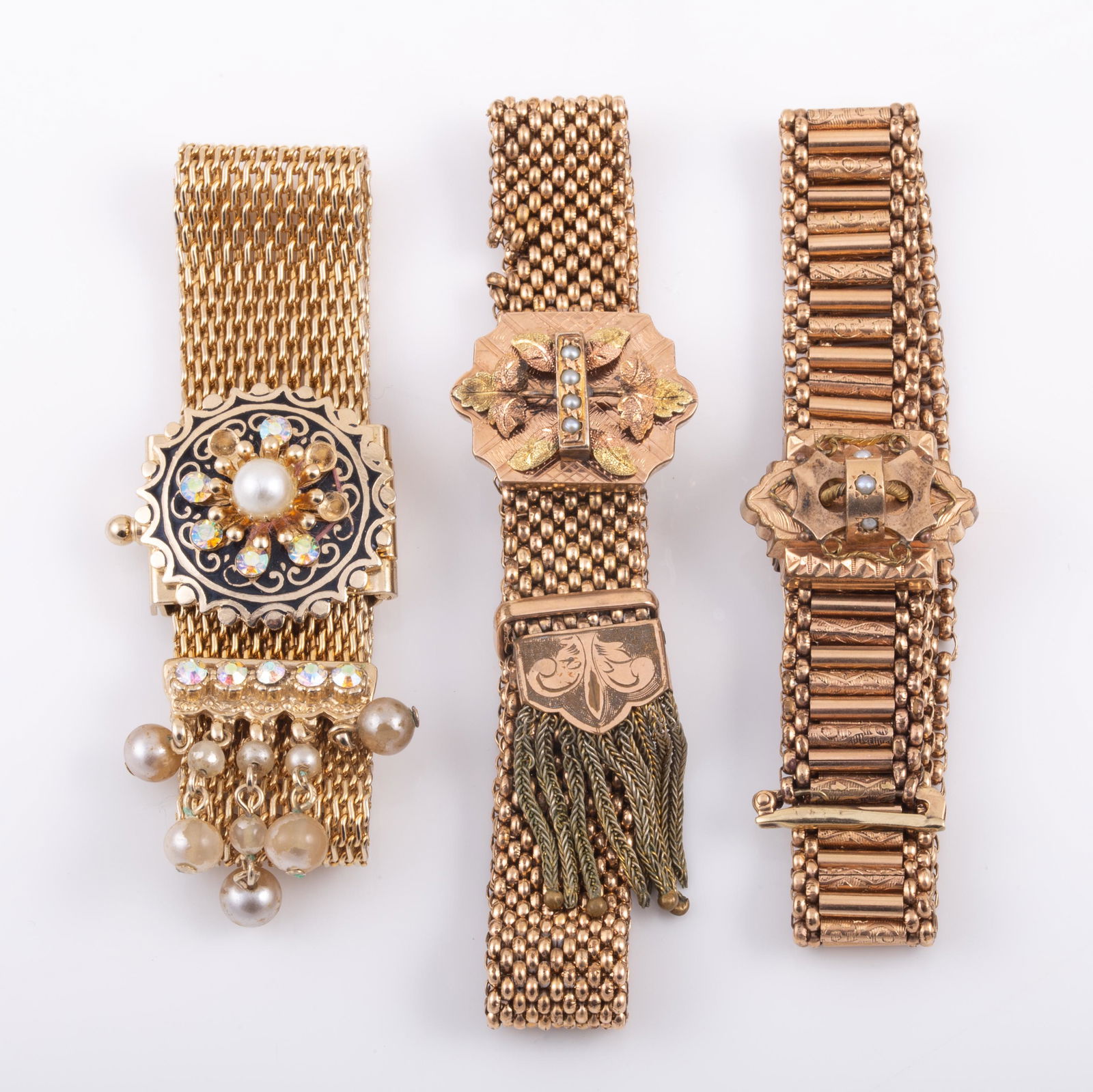 (3) VICTORIAN & VICTORIAN TYPE MESH SLIDE BRACELETS (1 of 4)