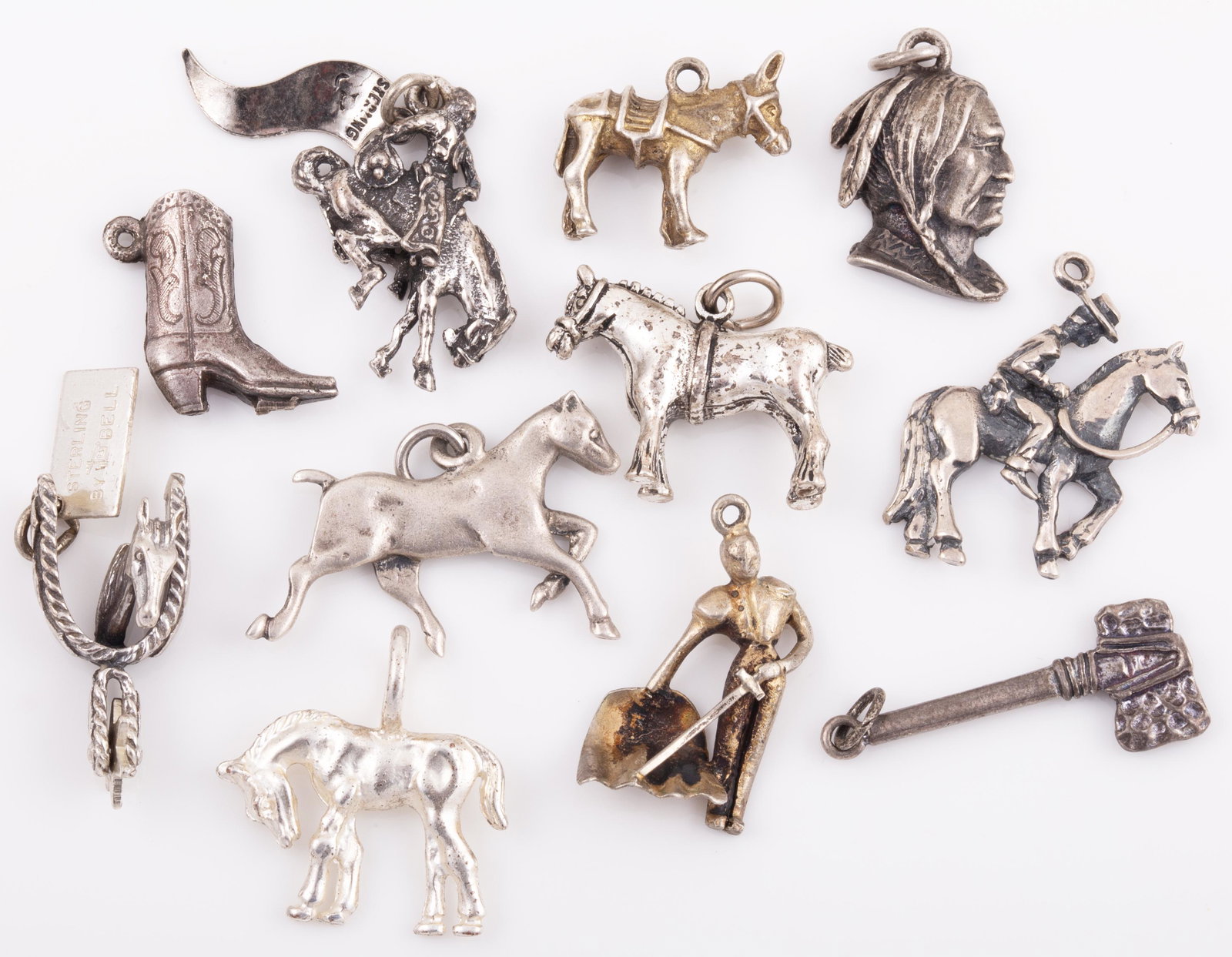 (11) STERLING CHARMS- COWBOY & INDIANS (1 of 5)