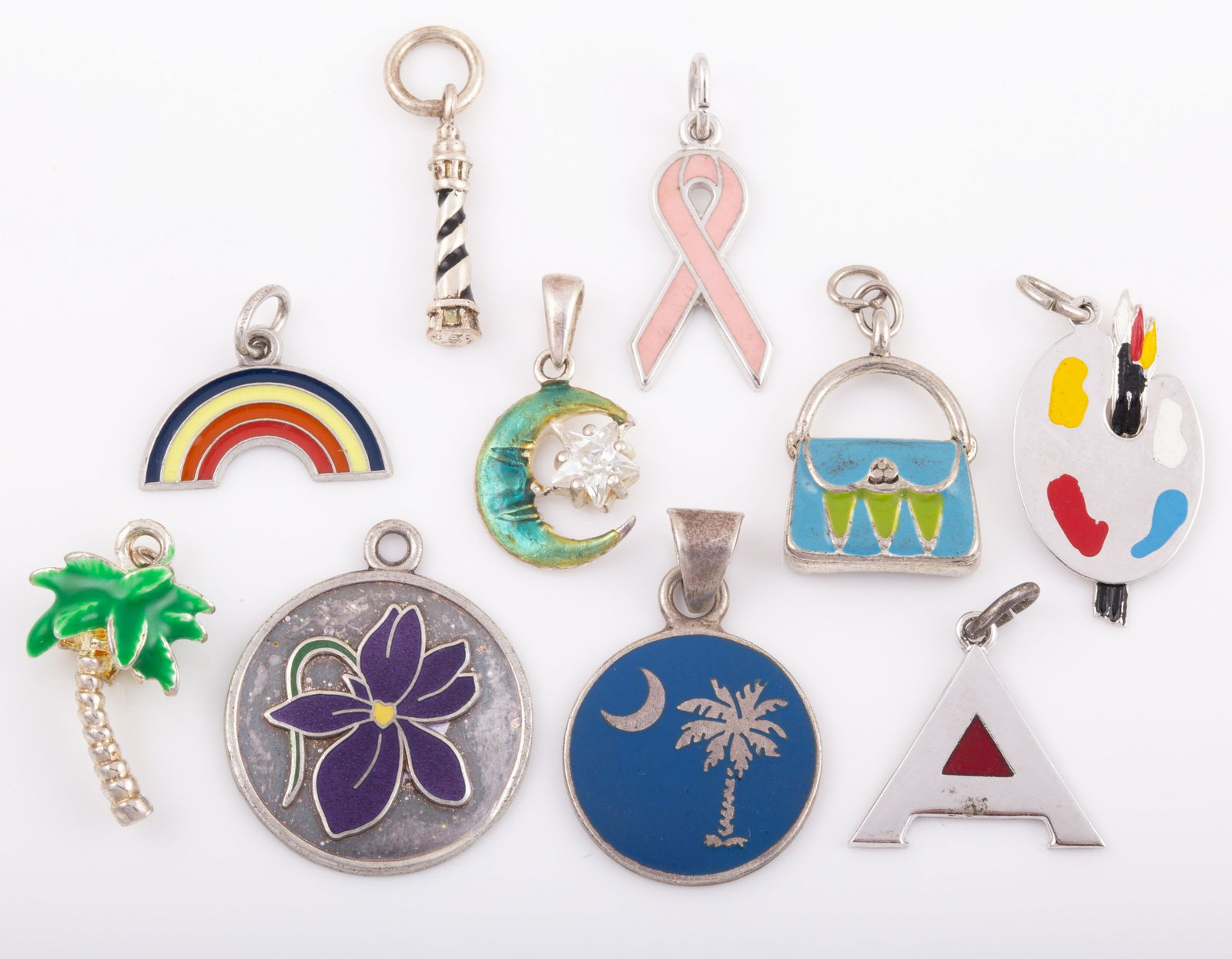 (10) STERLING ENAMELED CHARMS (1 of 8)