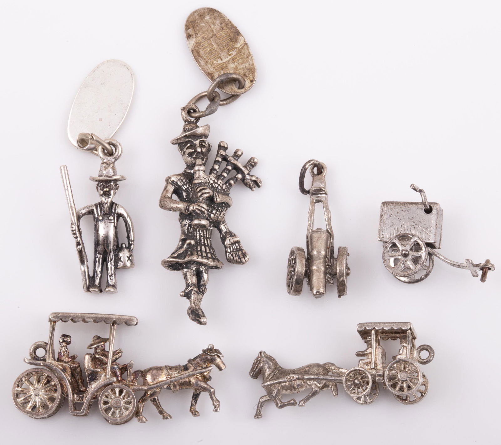 (6) STERLING FIGURAL CHARMS (1 of 6)