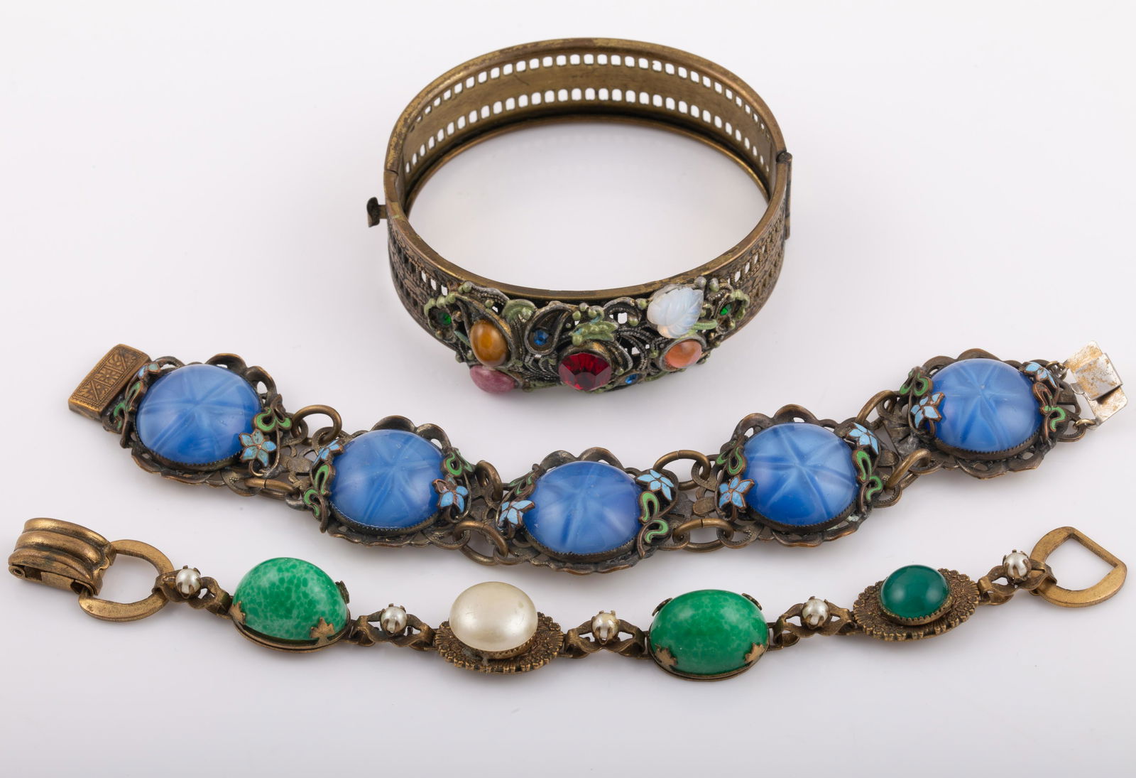 (3) VINTAGE RHINESTONE BRACELETS (1 of 4)