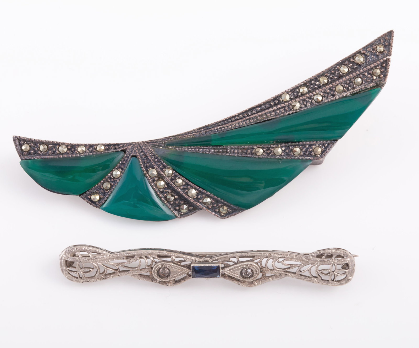 (2) DECO BROOCH & BAR PIN (1 of 8)