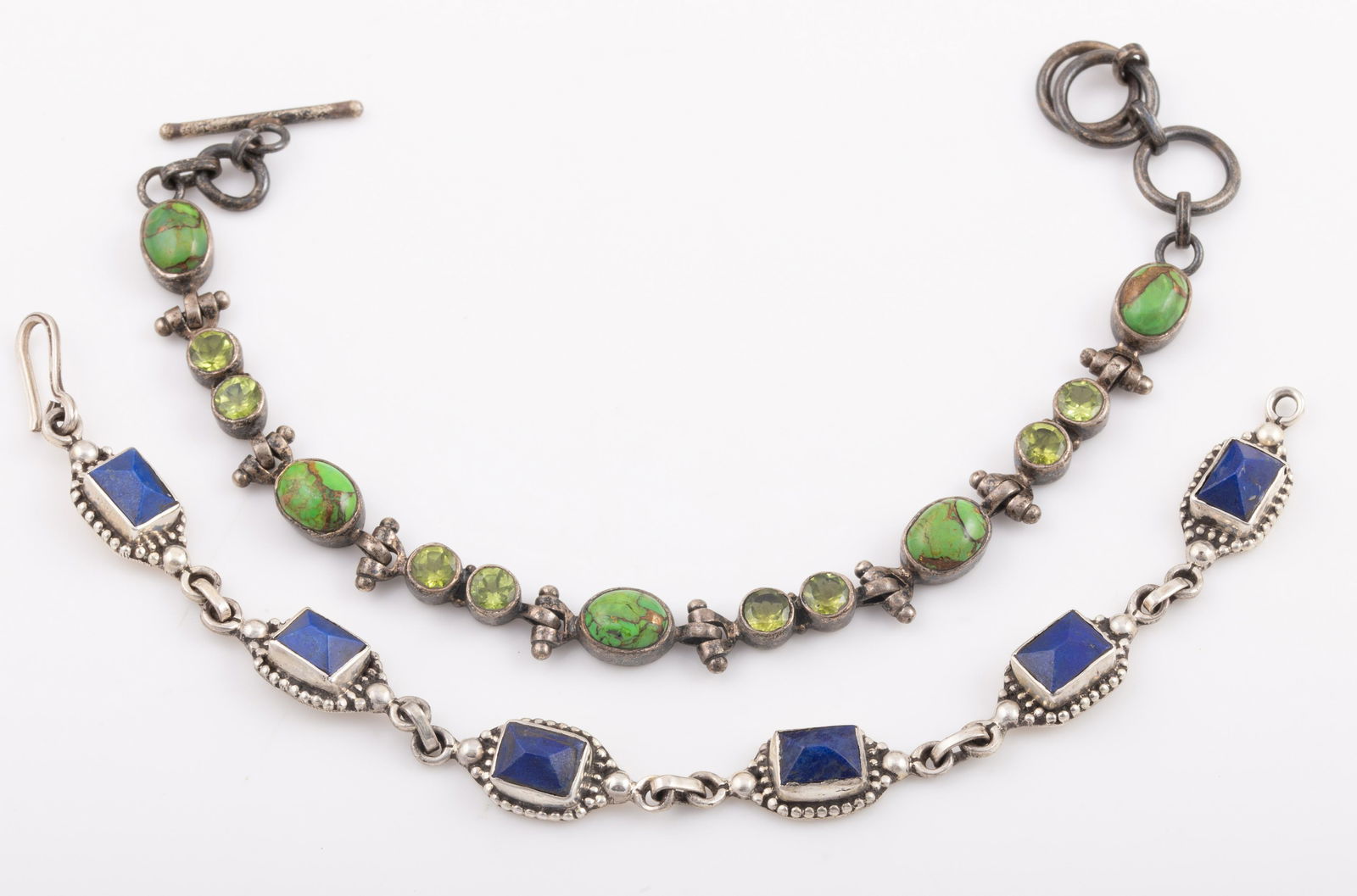 (2) PCS. STERLING & STONE BRACELETS (1 of 3)