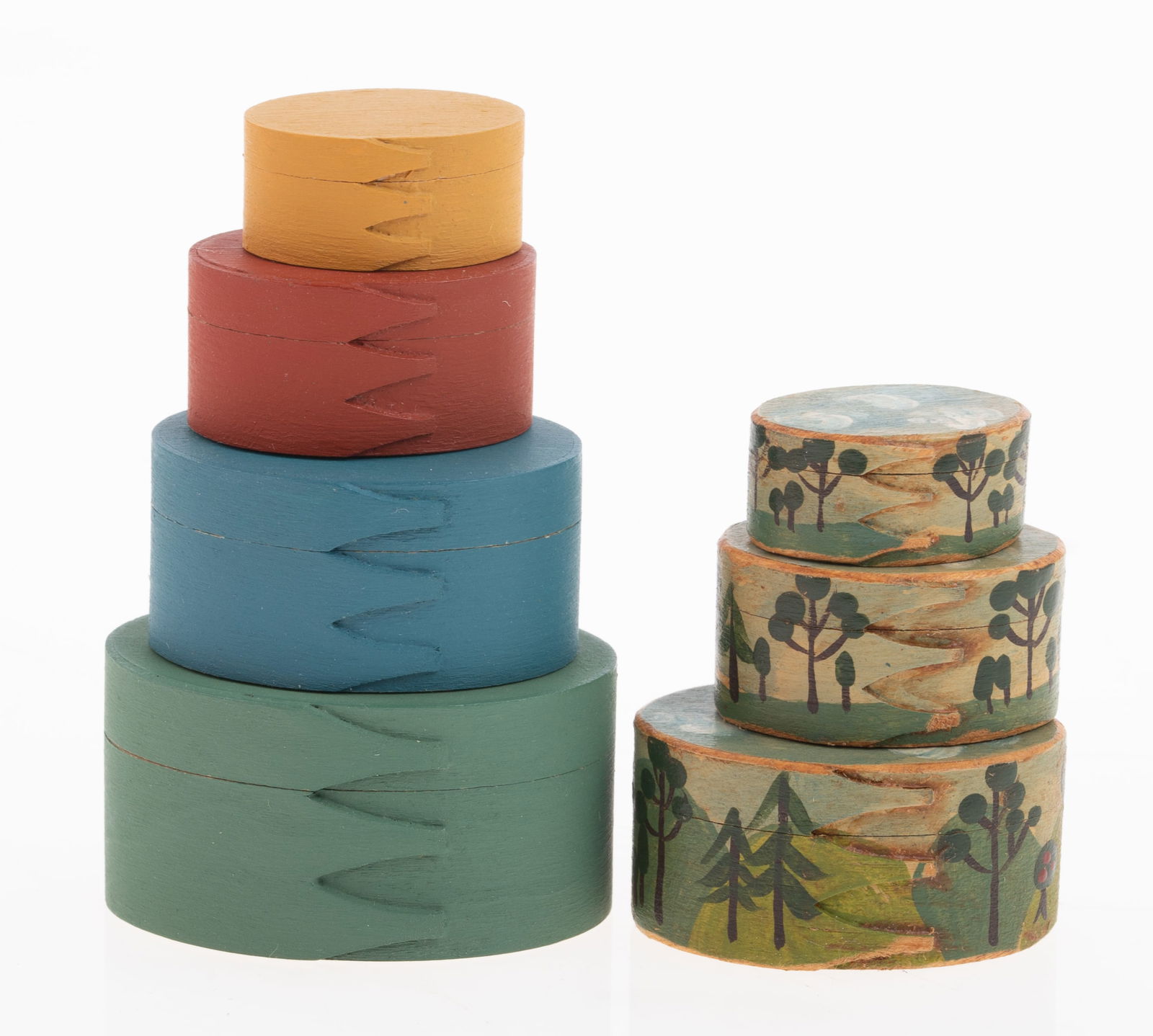 (7) ARTISAN MADE SHAKER BOXES DOLLHOUSE MINIATURES- SIGNED ON BOTTOM (1 of 6)