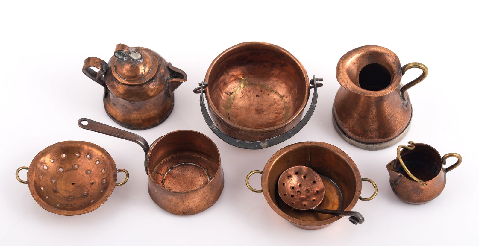 (8) ARTISAN + ANTIQUE COPPER DOLLHOUSE MINIATURE COOKWARE (1 of 6)