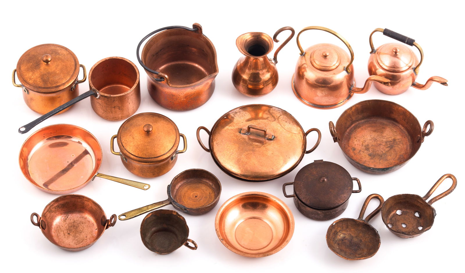 (17) QUALITY COPPER DOLLHOUSE MINIATURE COOKWARE (1 of 6)