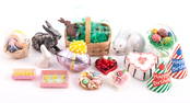 (14) EASTER & VALENTINE'S DAY & BIRTHDAY DOLLHOUSE MINIATURES