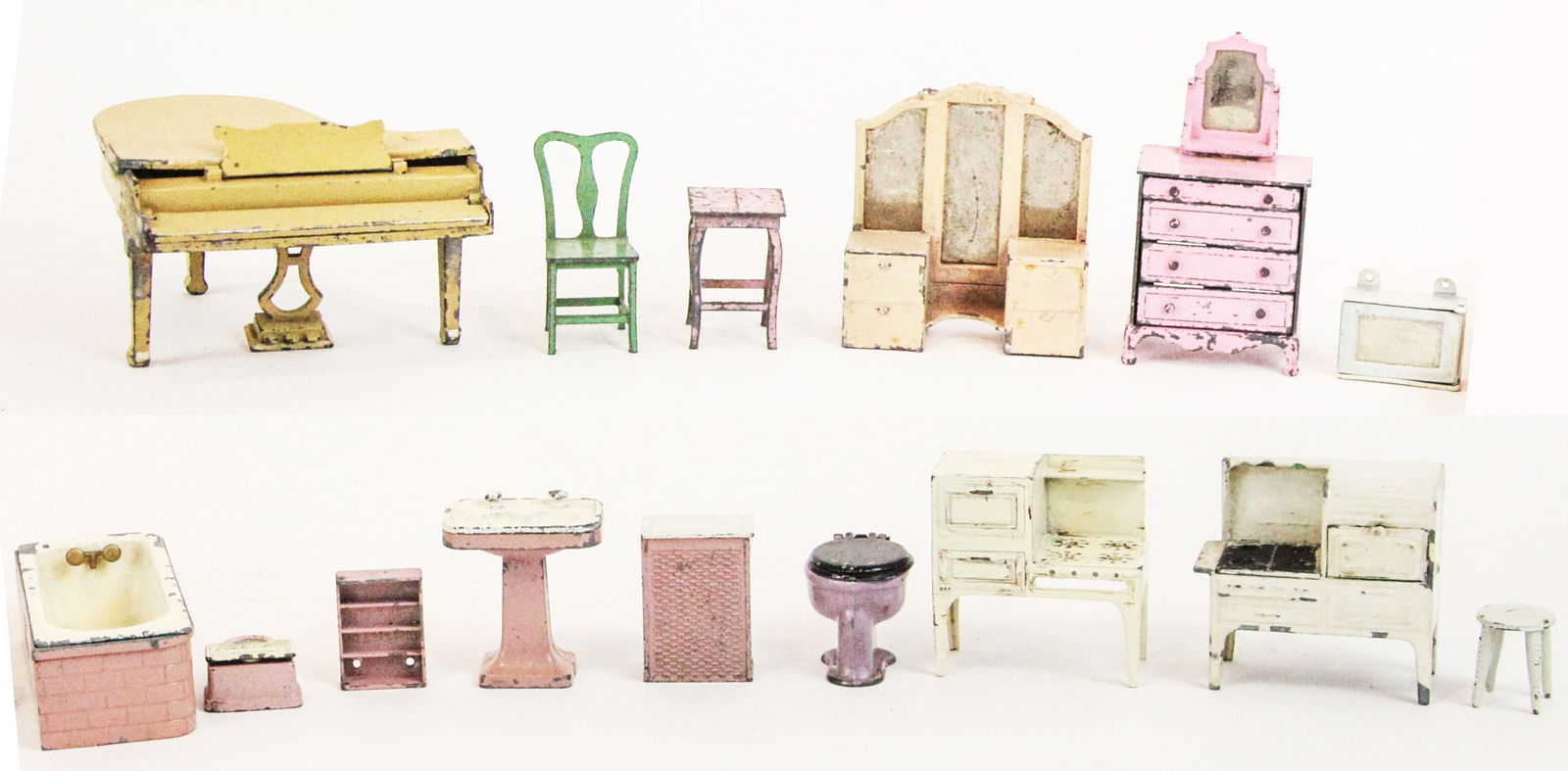 (15) PCS. TOOTSIE TOY SLUSH METAL DOLL HOUSE FURNITURE (1 of 18)