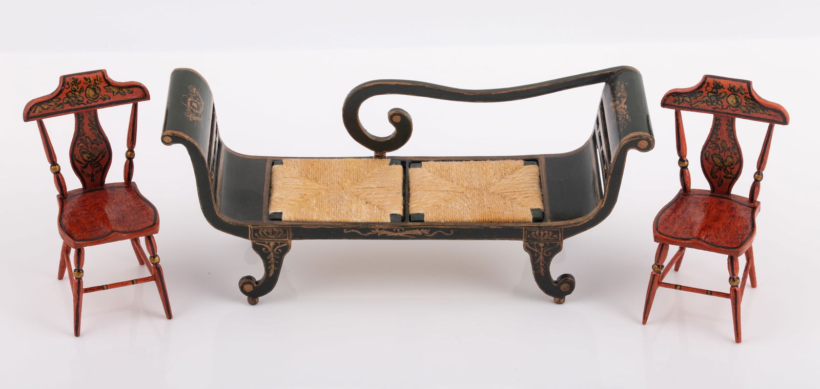 ARTISAN DOLLHOUSE MINIATURE - PAINTED AMERICAN REGENCY STYLE - EBA (1 of 6)